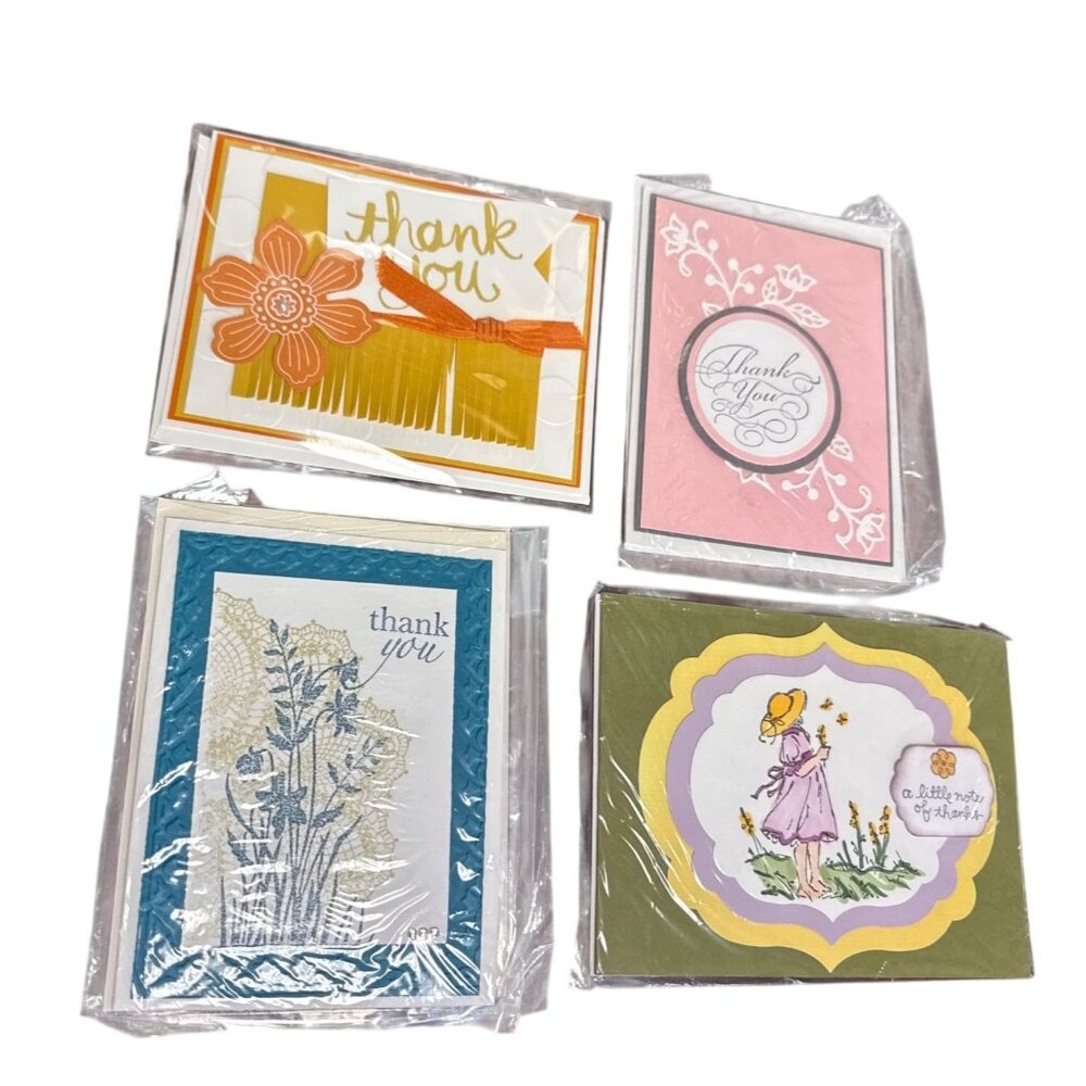 Handmade Thank You Card Set Watercolor Floral Greeting Collection